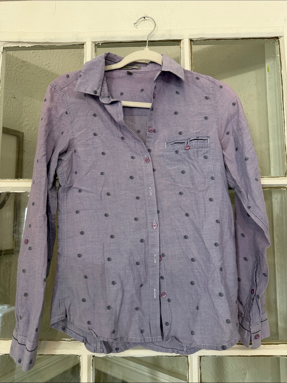 Hornytoad Women’s Lavender Dot Long-Sleeve Shirt